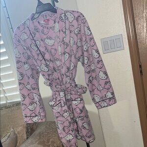 Vintage 2000s emo scene Hello Kitty Pink Patterned Kids Robe